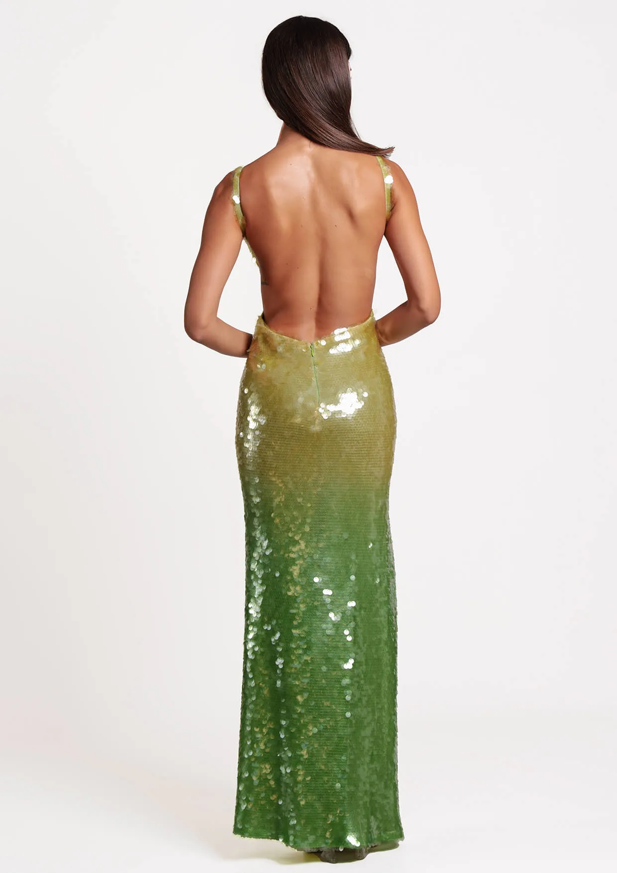 Adella Sequin Sleeveless Open Back Maxi Dress