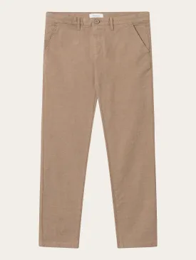 CHUCK regular flannel chino pants - Kelp melange