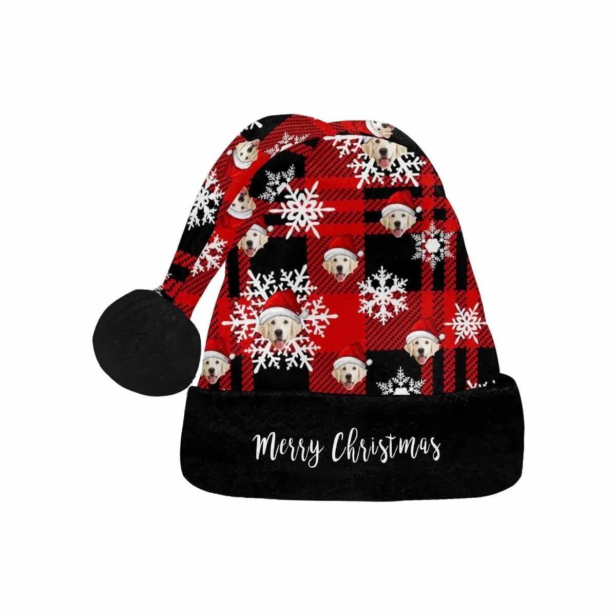 Custom Face Black&Red Christmas Santa Hat