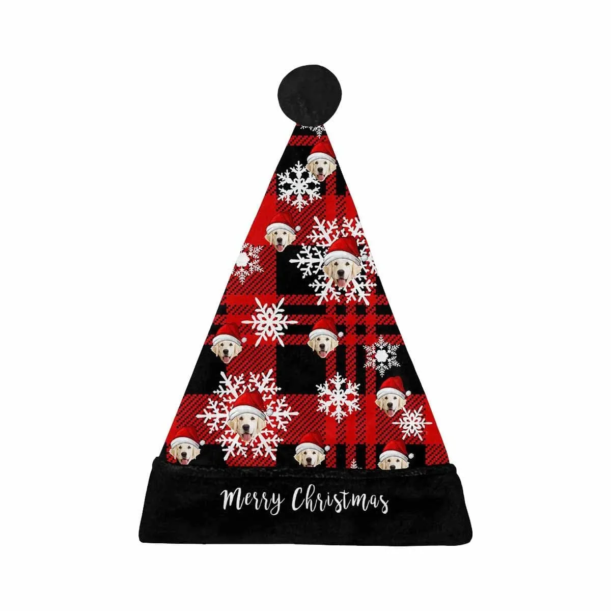 Custom Face Black&Red Christmas Santa Hat