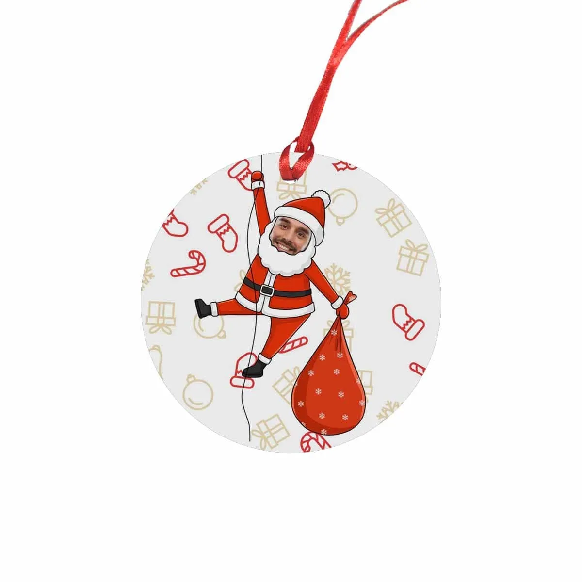 Custom Face Christmas Gift Circle Ornament