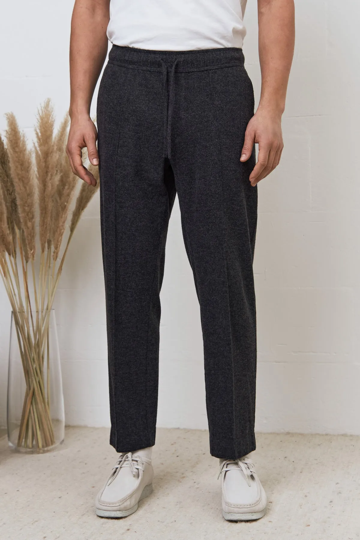 MAX trousers eco flannel coal