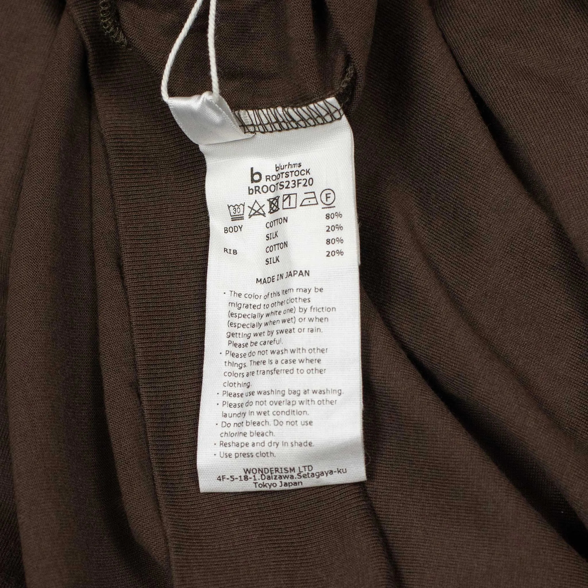 Mockneck sweatshirt in Dark Brown silk and cotton jersey