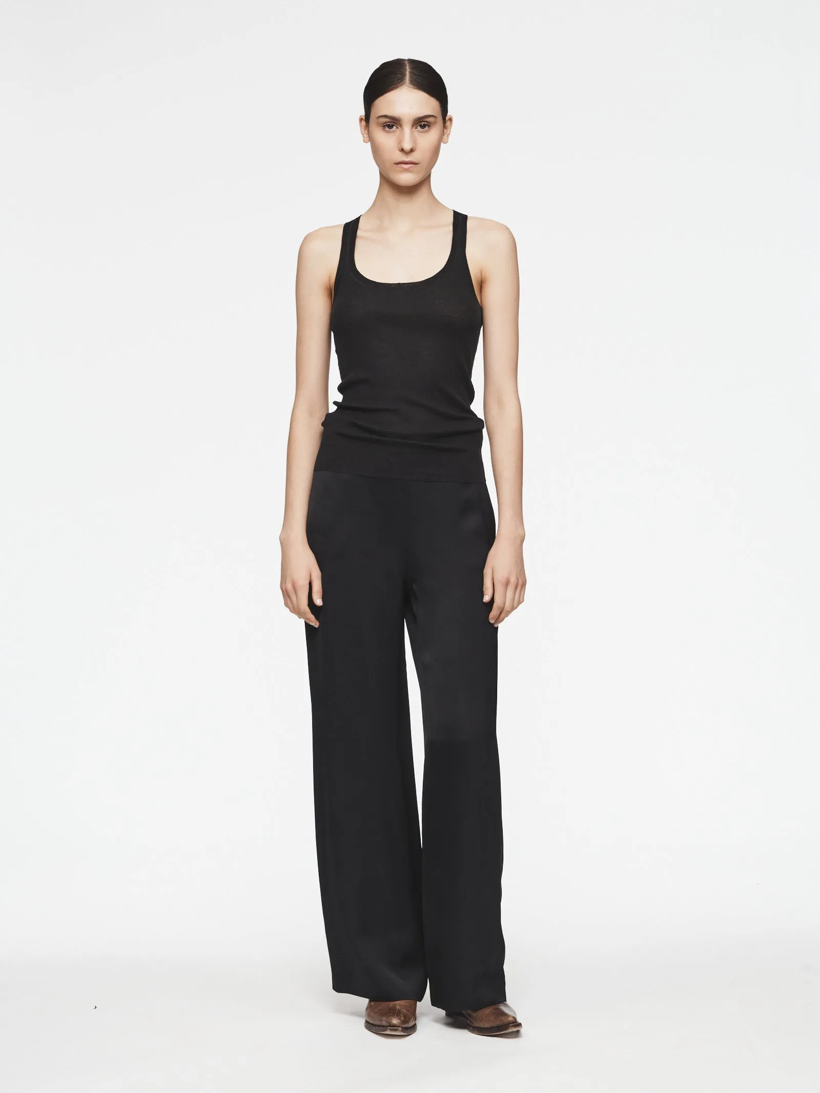 Skinny Rib Cami in Black