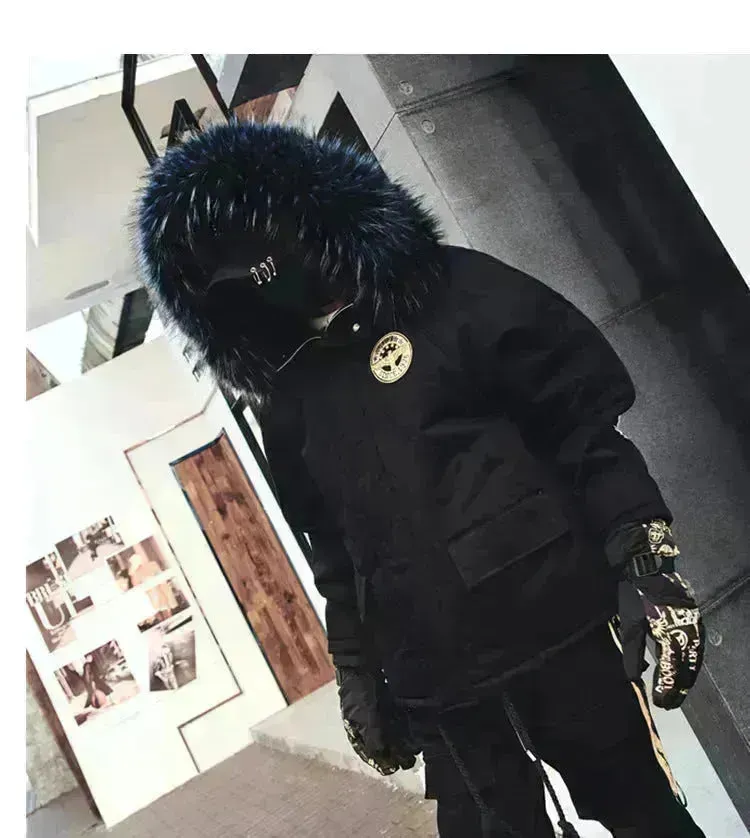 Winter padded coat Huge fur lined parka winter coat jacket for men warmest winter coats