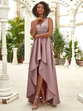 Women's V-Neck High Low Cocktail Party Dresses